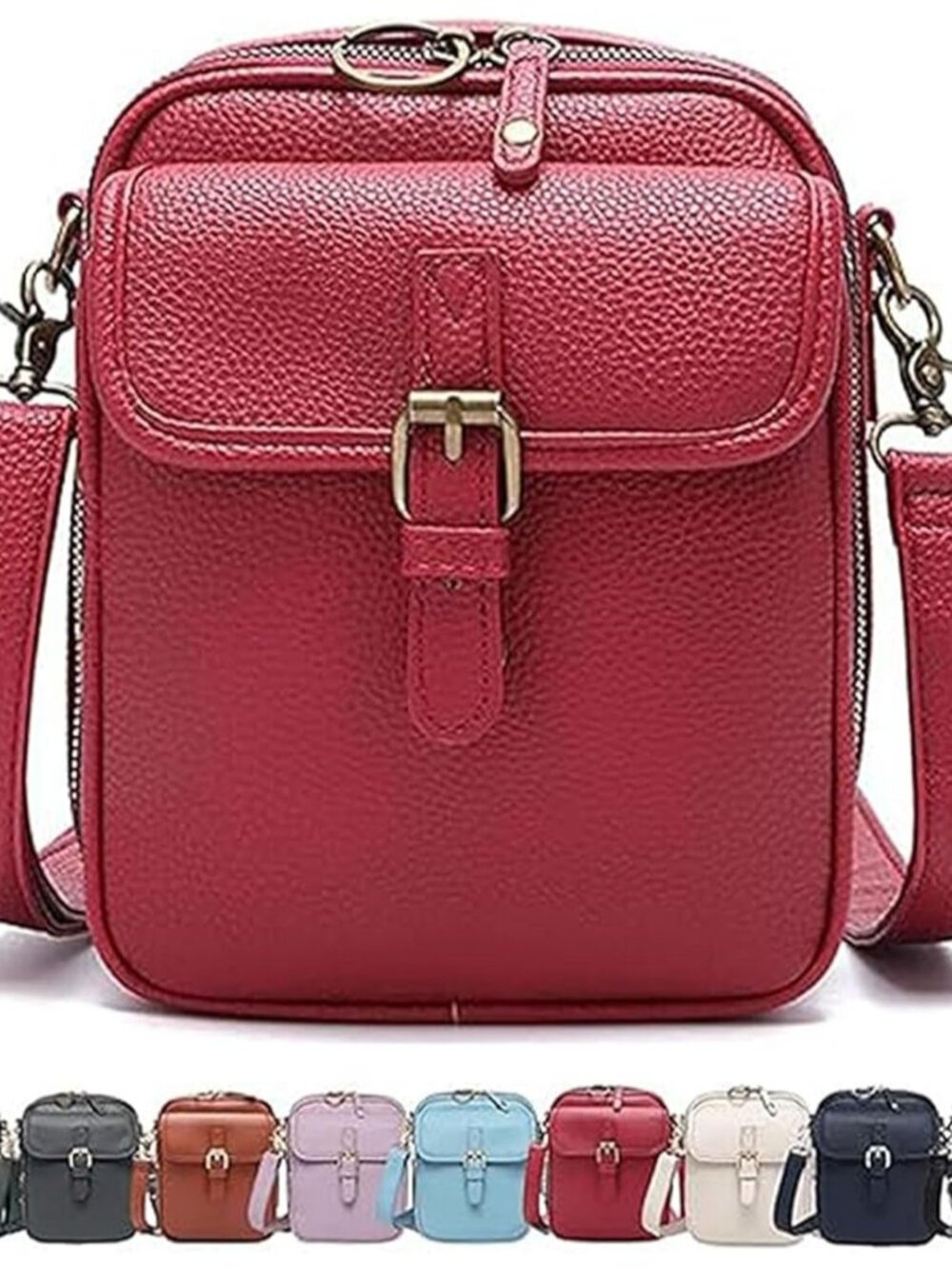 Leather Crossbody Bag for Women,Anti-Theft with Large Capacity,Built-in Purse Ca